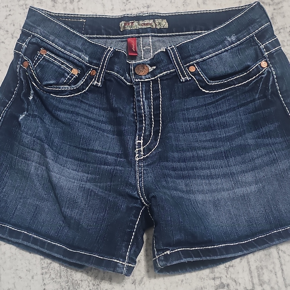 Buckle BKE Jean Shorts Womens 27 Blue Drew Mid Rise Casual Western Thick Stitch